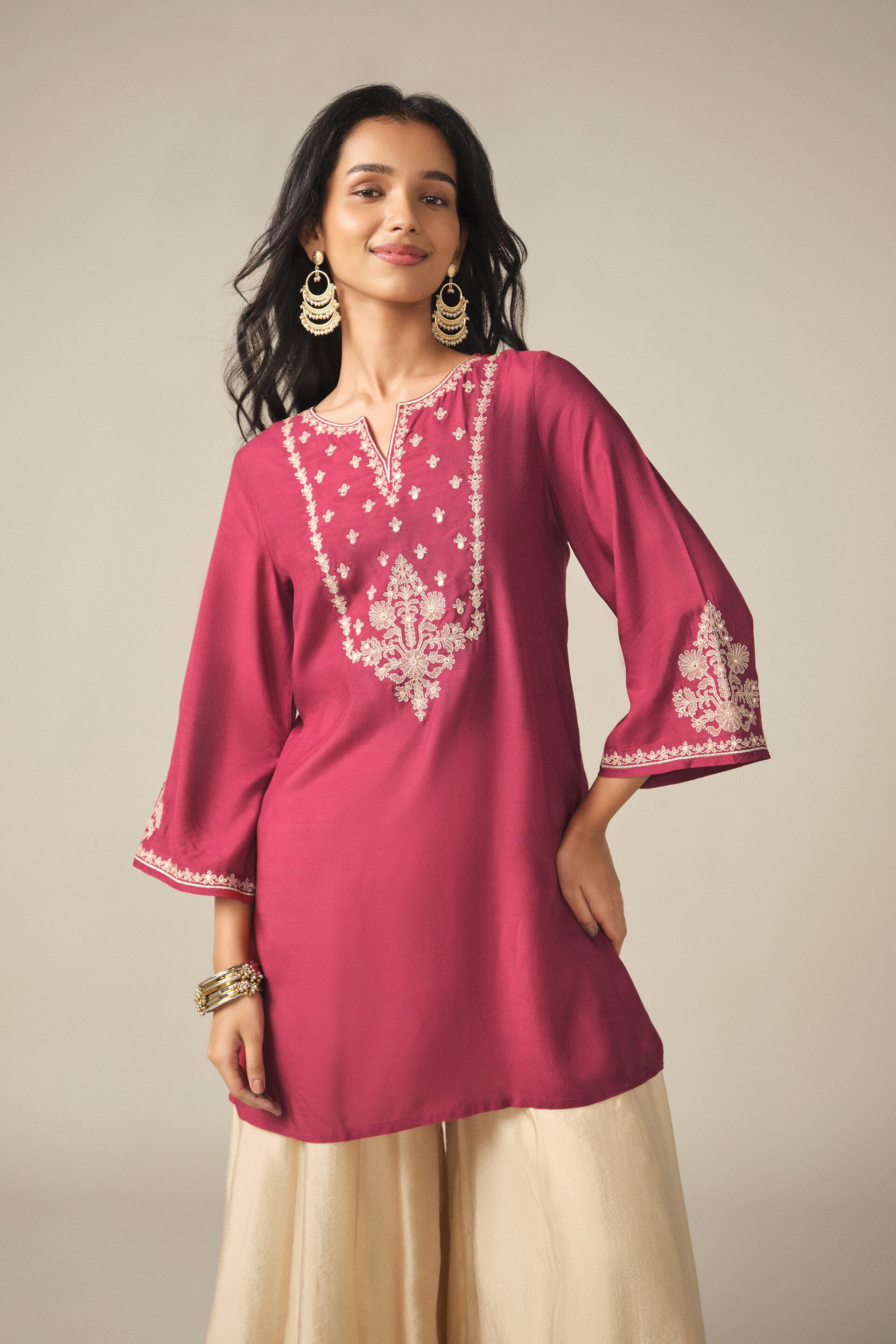 Embroidered Tunic in Red